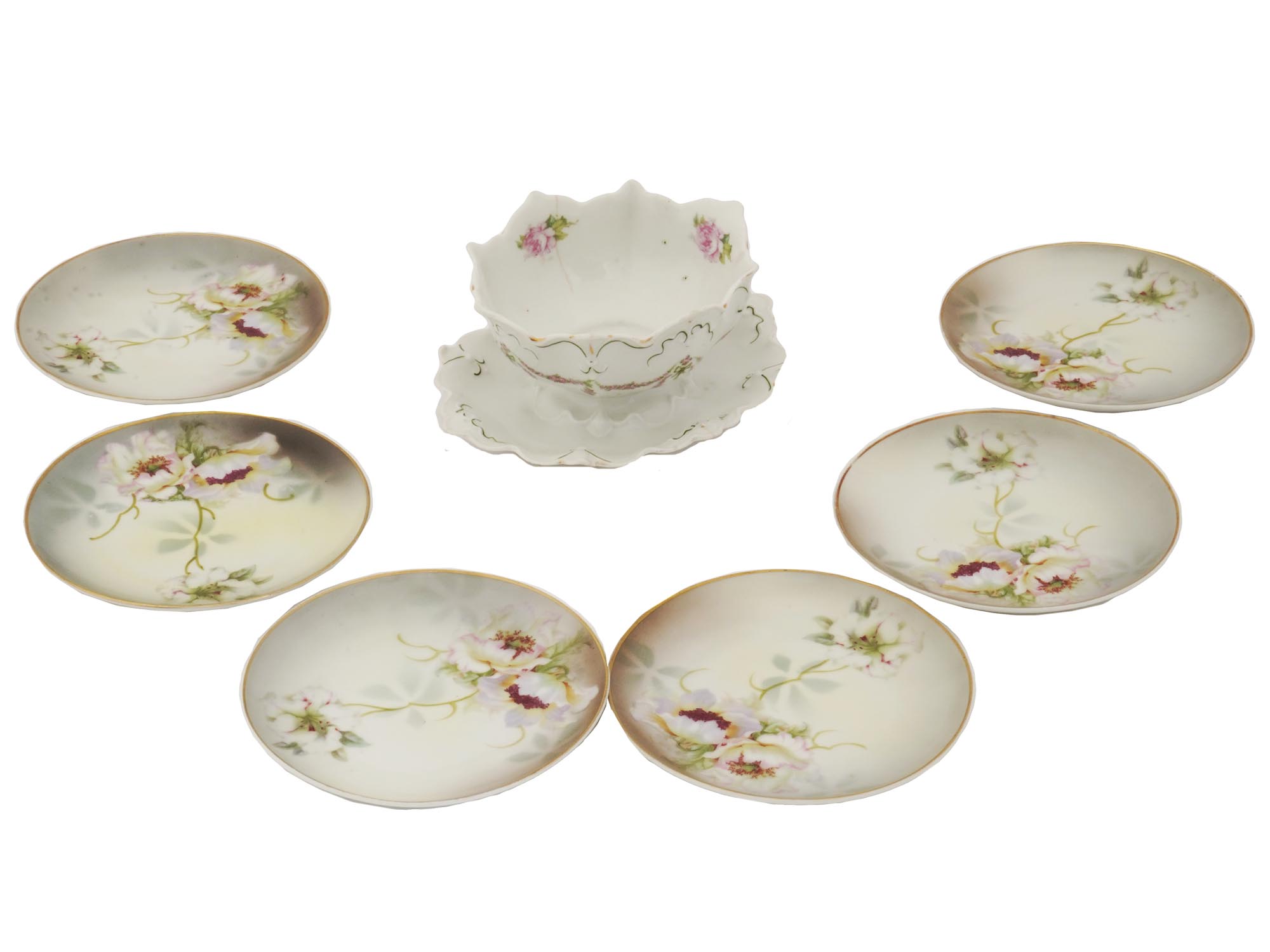 GERMAN AUSTRIAN PORCELAIN TABLE WARES PLATES SET PIC-0